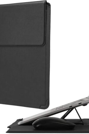 Adjustable Stand Leather Laptop Sleeve Case Bag